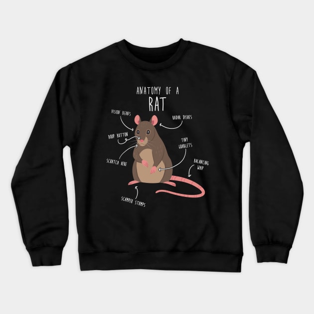 Rat Anatomy Crewneck Sweatshirt by Psitta